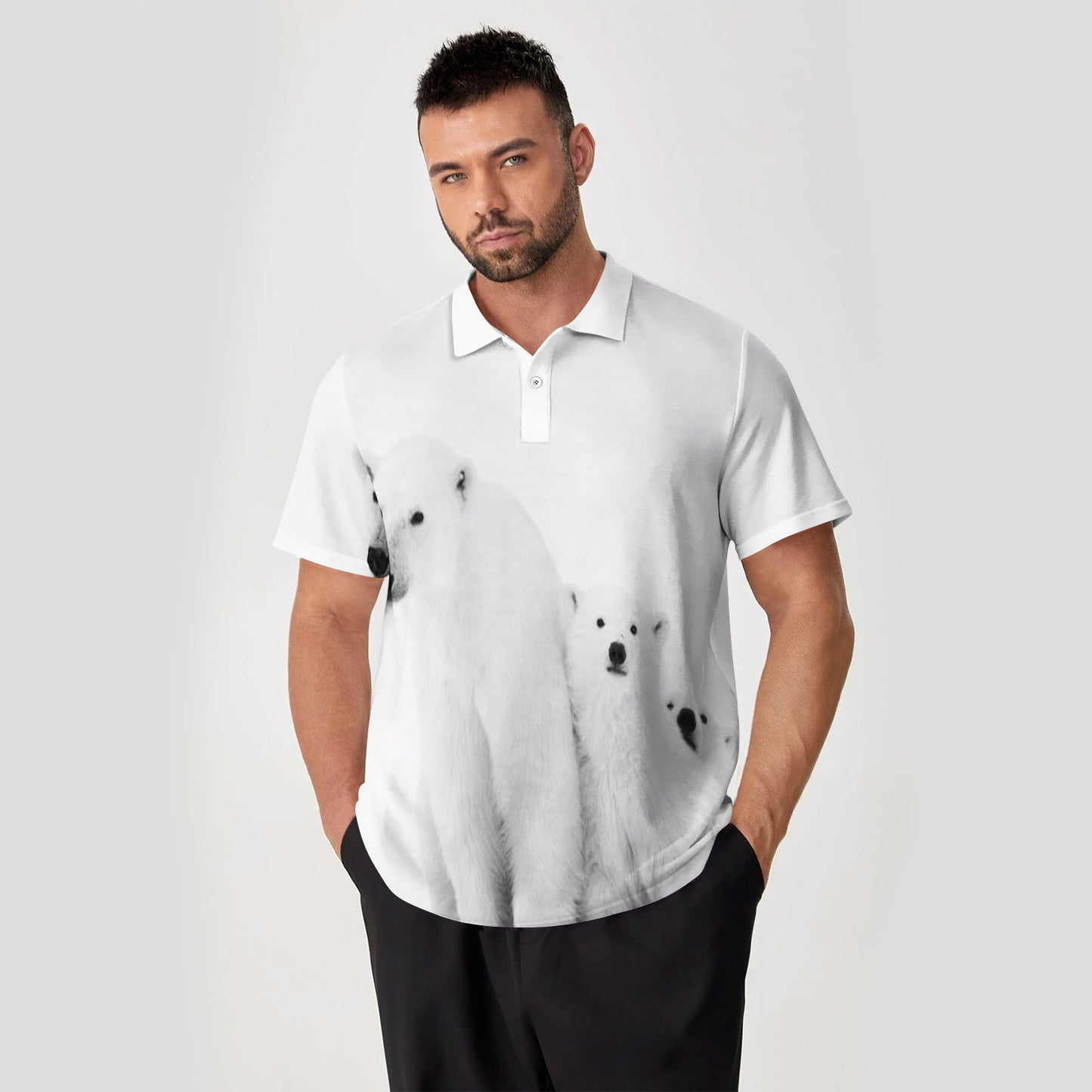 Polar Bear Polo Shirt For Men | Polo T-shirt | Men Short Sleeve Shirt
