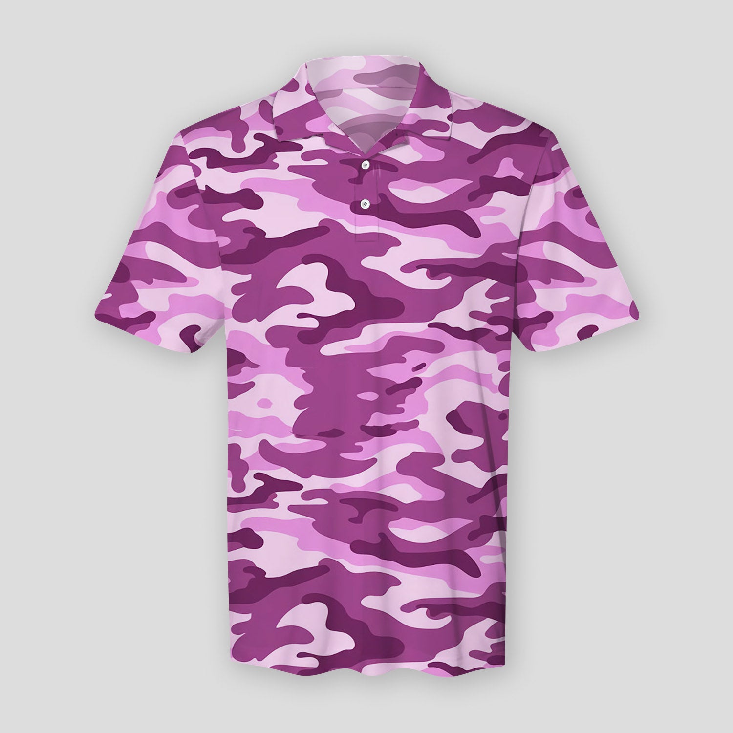 Pink Camouflage Polo Shirt For Men | Polo T-shirt | Men Short Sleeve Shirt